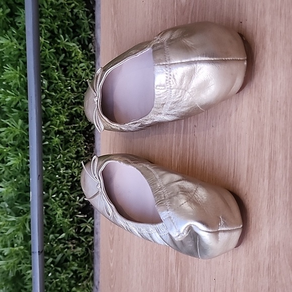 L.K. Bennett London Ballet Flats Ballerinas EU 39 Gold Metallic - Picture 4 of 11